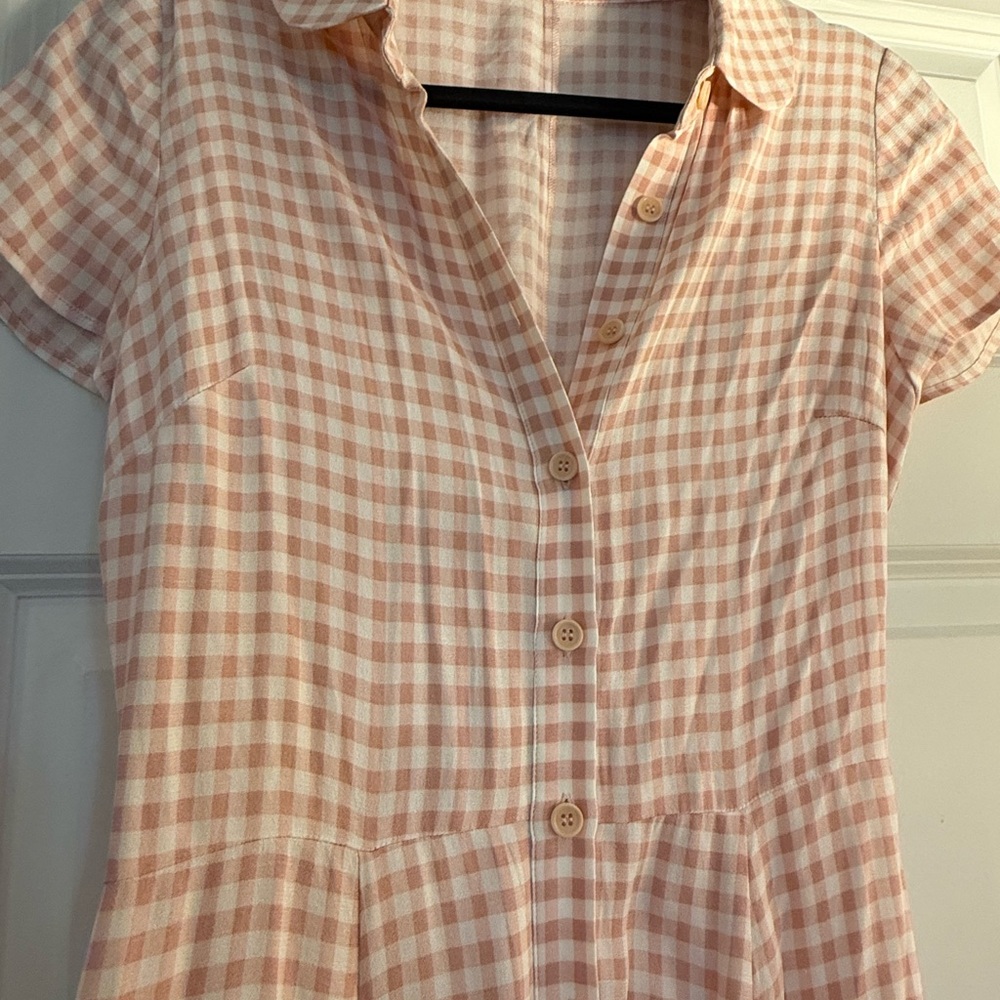 Reformation Pink Checkered Midi Dress - Picture 2 of 4
